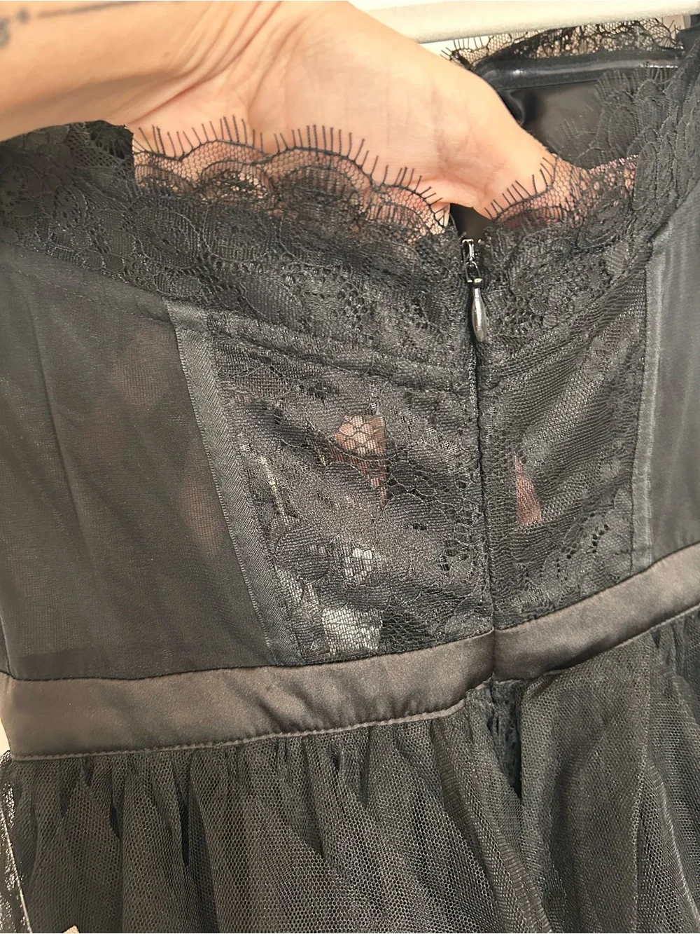Free People For Love & Lemons Black Tulle Corset Maxi Dress NWT Small - Picture 9 of 16